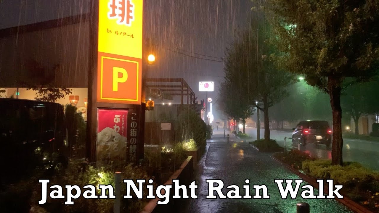 ASMR Japan Rain Walk Downpour 2019.11.03 sleep meditate relax focus study music Storm Water