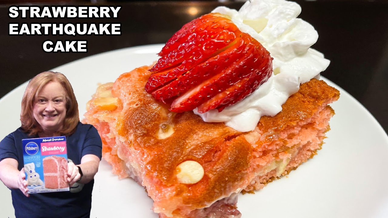 STRAWBERRY EARTHQUAKE CAKE Using Box Cake Mix