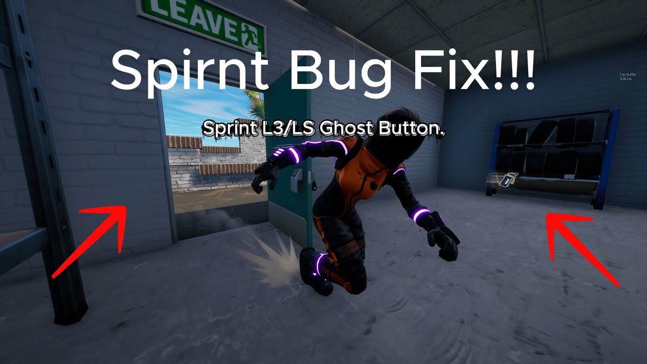 How To Fix Fortnite Sprinting Bug/Ghost Button - LS/L3 Still Sprinting Even Though It's Unbounded.