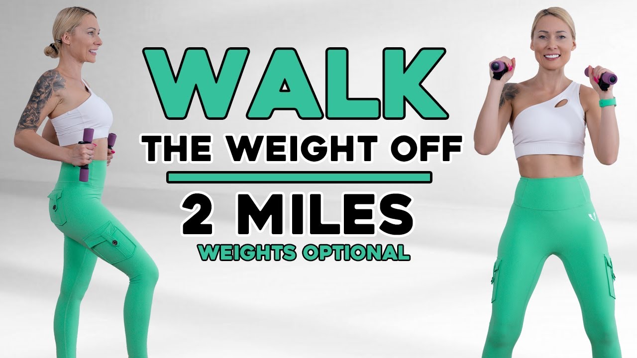 🔥2 MILE FAST WALK At Home🔥 | Fitness Videos With Dumbbells🔥