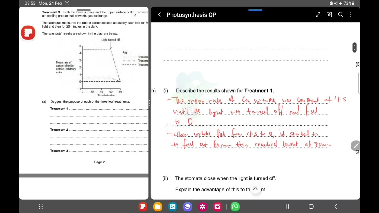 Photosynthesis AQA A LEVEL