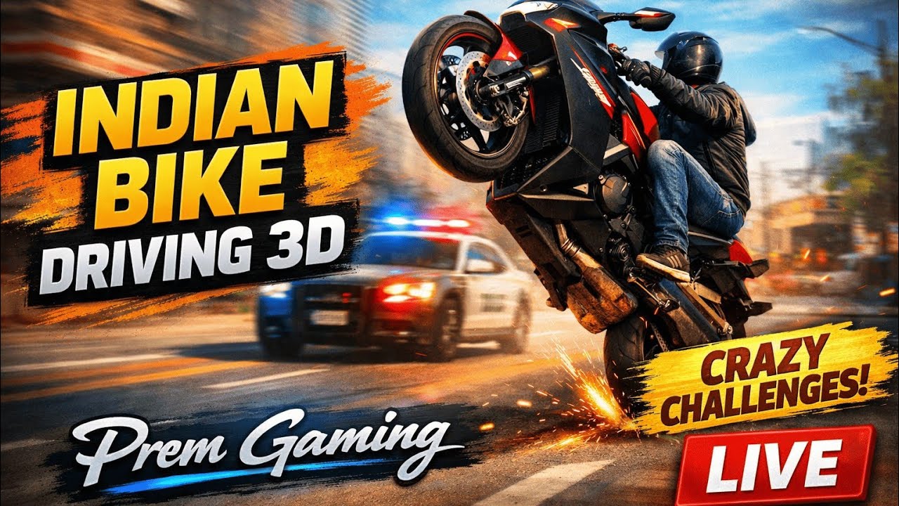 INDIAN BIKE DRIVING 3D LIVE 🔴 | Unlimited Cheat Codes + Crazy Challenges 😱 | Prem Gaming/new update