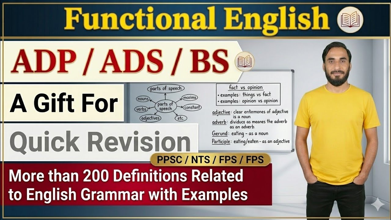 ❤️ MCQs & Short Questions | Grammar & Functional English | ADP, ADS, BS Exam Prep | Ishaq Abbasi ,