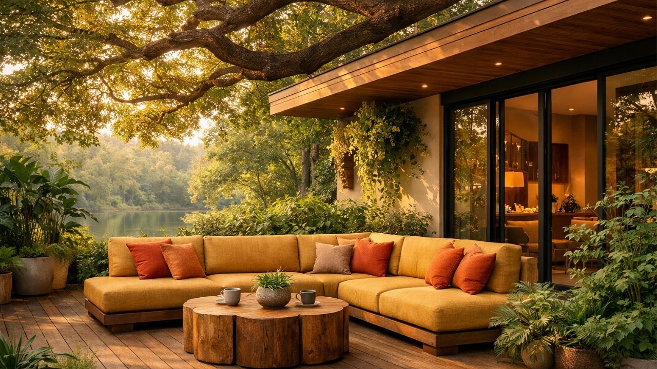 Peaceful Lakeside Café Jazz ☕ Soft Nature Ambience for Focus, Work & Relax