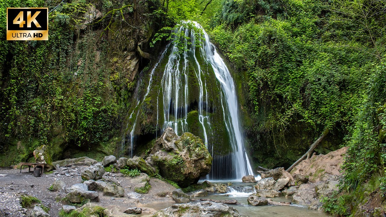 Kaboudwall Waterfall Walk 4K , Kaboudwall Forest, Aliabad-e Katul City / آبشار کبودوال