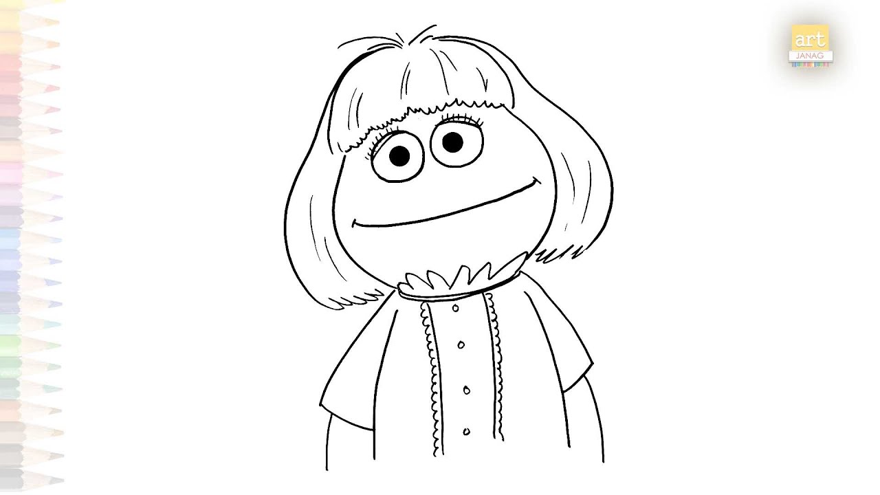 Prairie Dawn drawing easy | Sesame Street sketches | How to draw A Prairie Dawn step by step