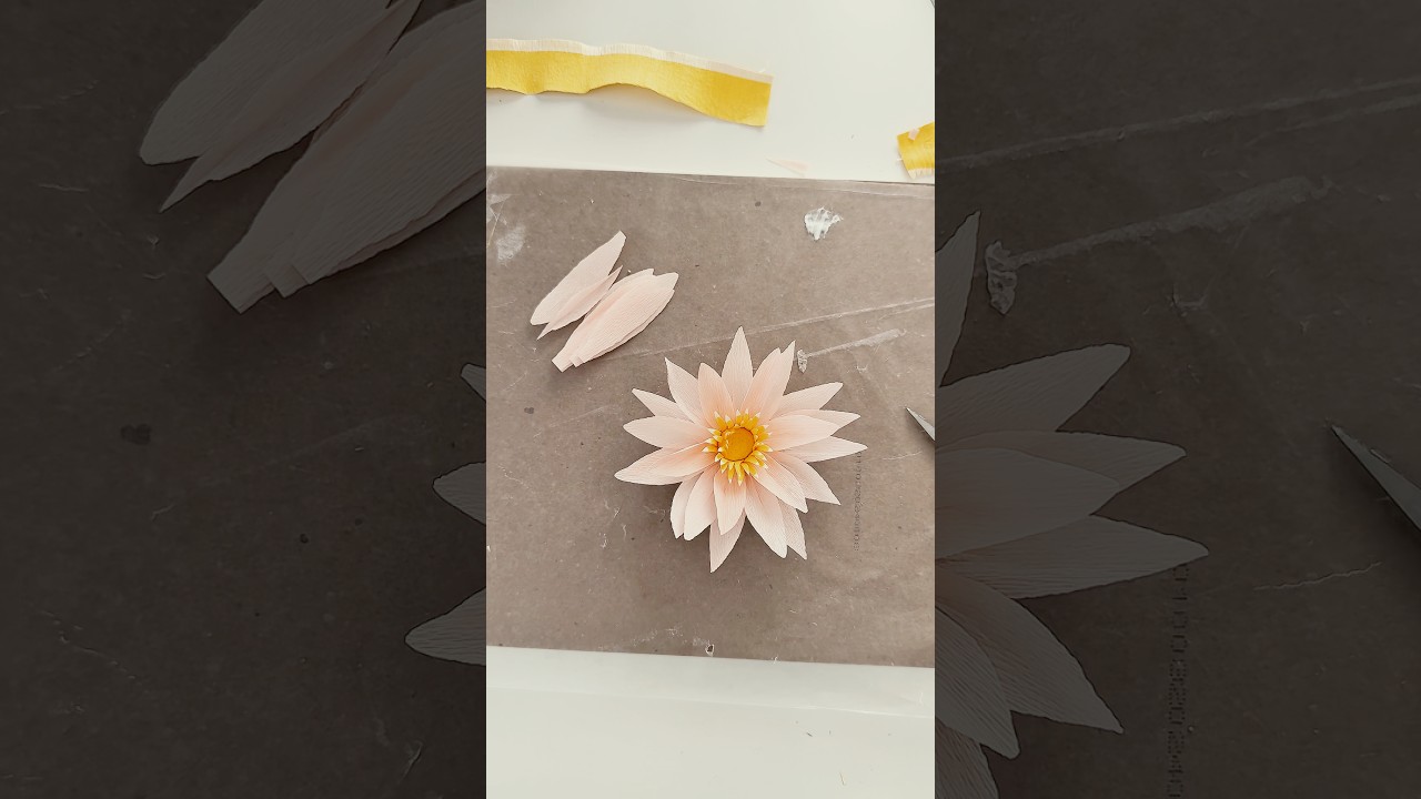 How to make a paper lotus flower #paperflower #diy #paperlotus #paperflowertutorial