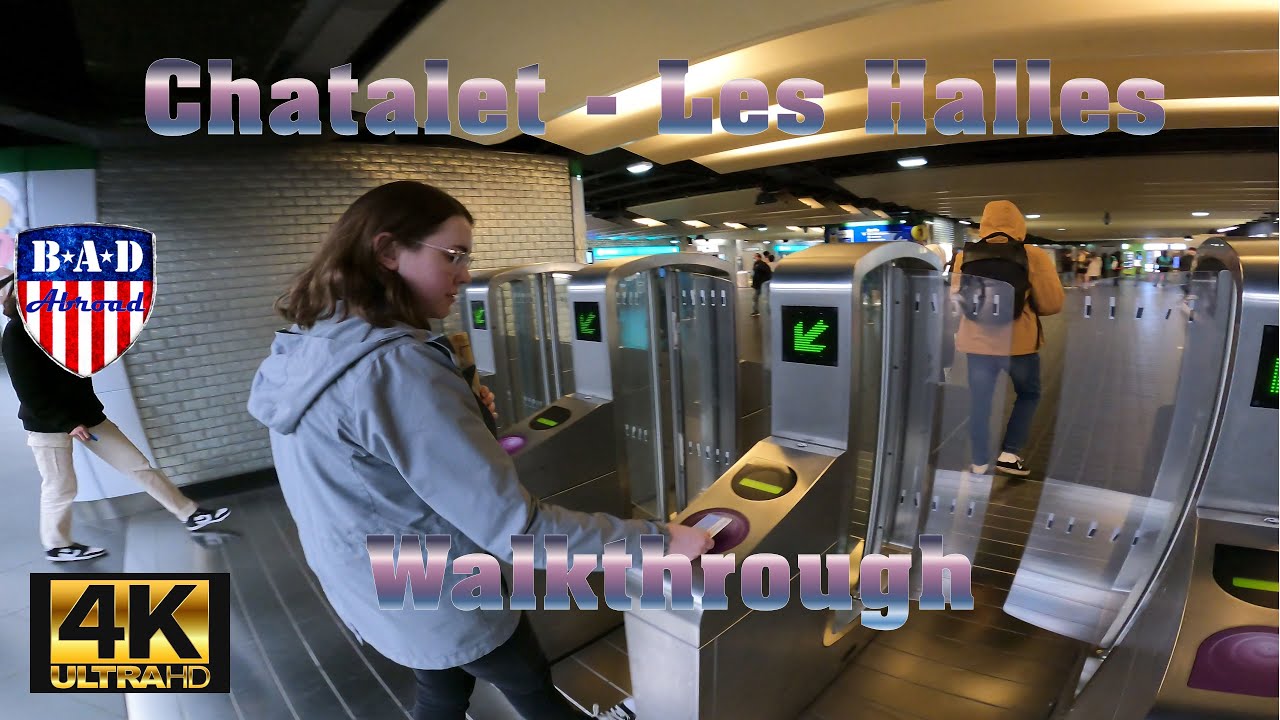 Chatalet - Les Halles 4K walkthrough to Line 14 (April 2023)