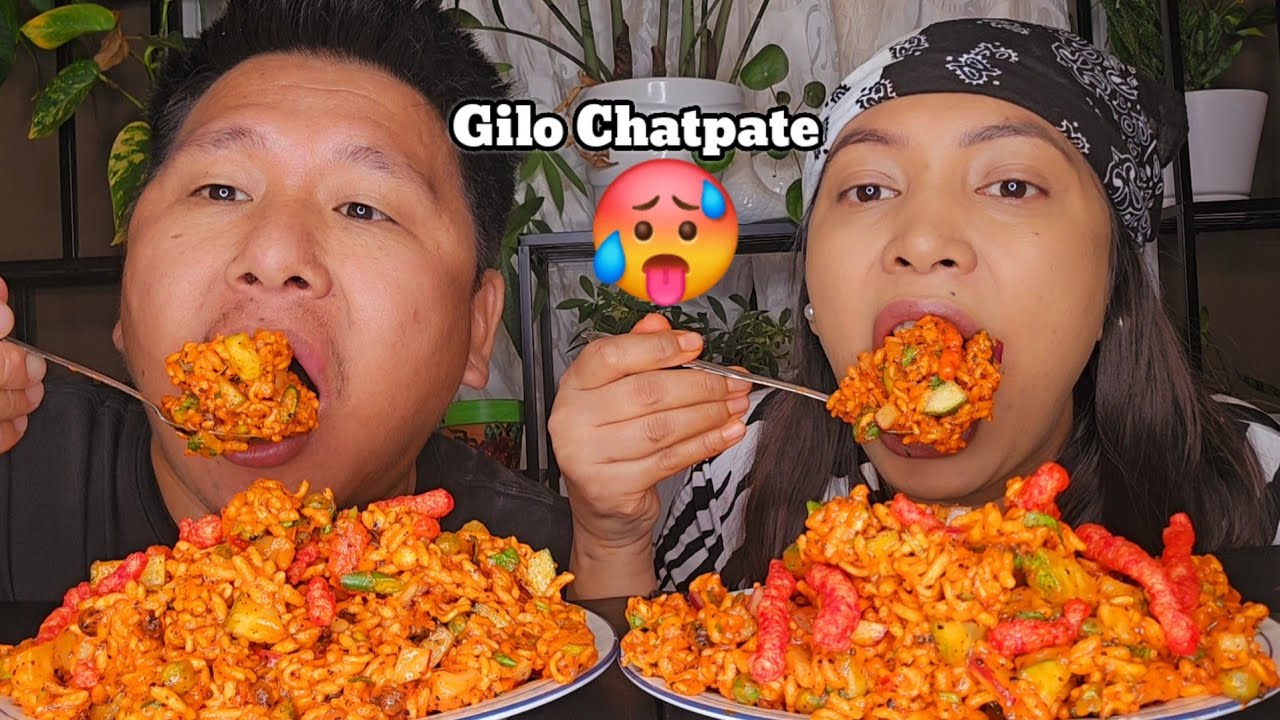 Spicy Gilo Chatpate 🥵/Homemade Chatpate Mukbang/Mutton Curry With Dallekhursani/Jenna Shrestha.