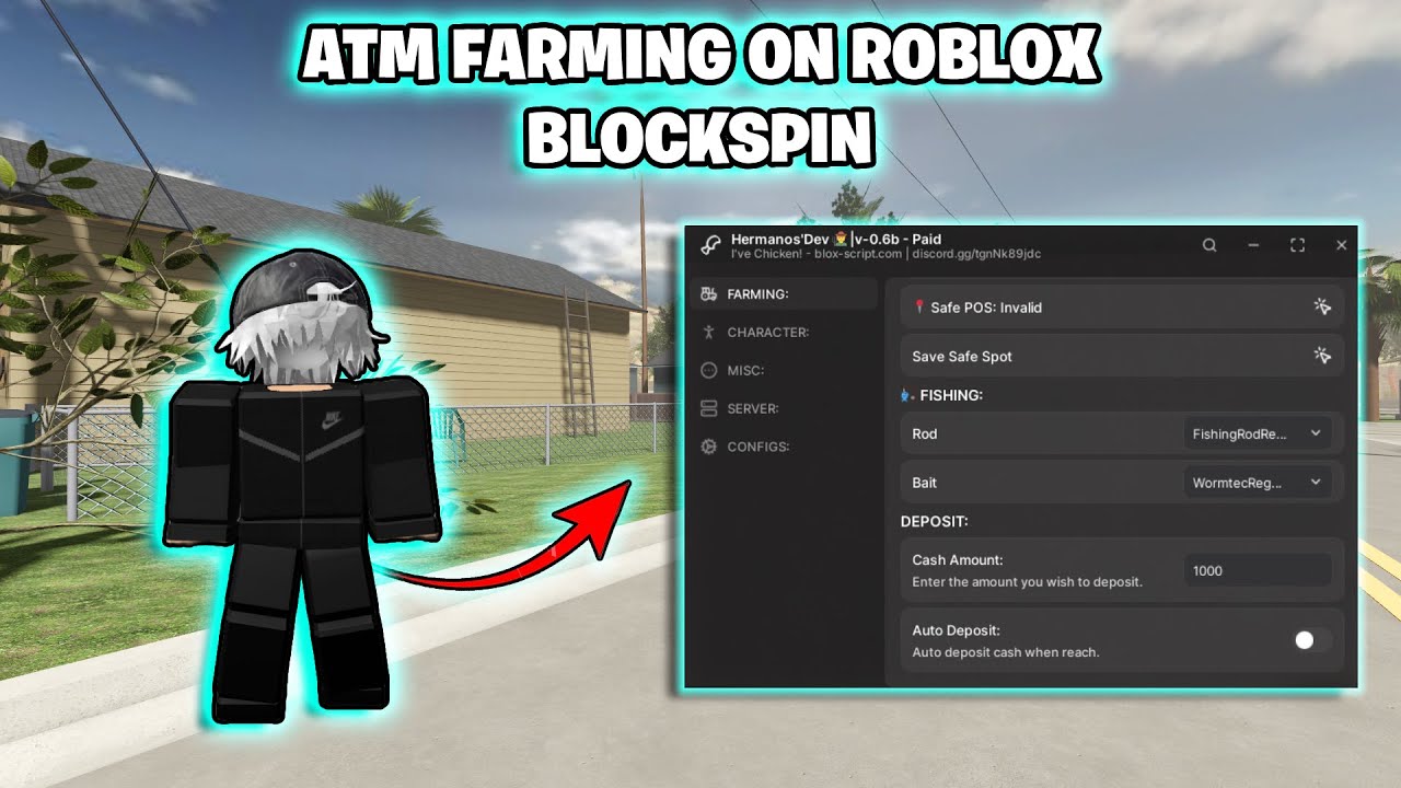 ATM Farming on Roblox BLOCKSPIN | Hermanos Script Showcase | ATM Farm, Fish Farm, Shelf Farm, ETC!