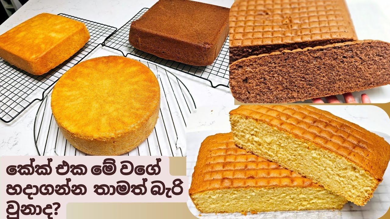 එකපාර කේක් තුනක් හදන ගමන්, තාමත් කේක් ගැන ඔයාල අහන ප්‍රශ්න වලට උත්තර.නොවරදින බටර් කේක්,චොක්ලට් කේක්.