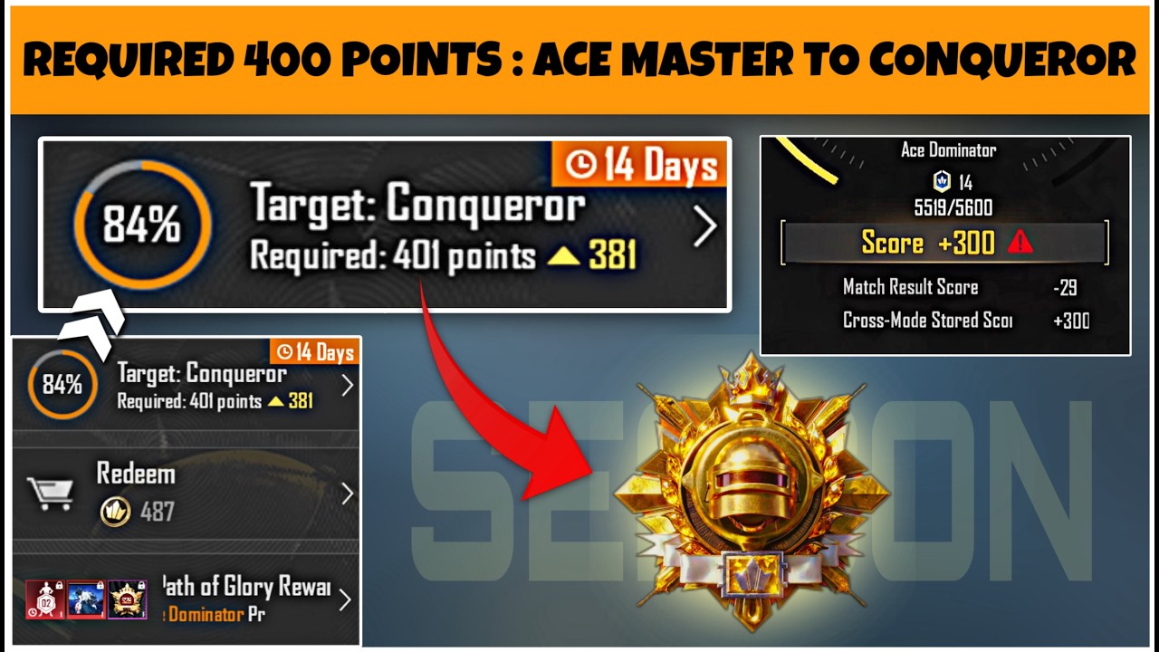 Ace-Master To Conqueror : 400 Pts Required 😱 Easy Tips For High Plus & Server Issue Fix & Daily 🎯✅