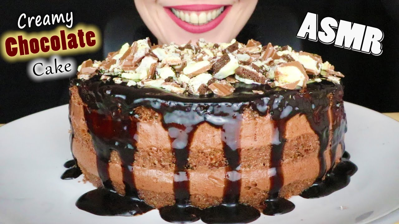 CREAMY CHOCOLATE MOUSSE CAKE 🎂 | Collab with @KimKarmun  | ASMR Mukbang - 먹방 | No Talking
