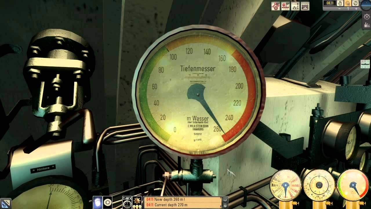 Going to crush depth in the Submarine.