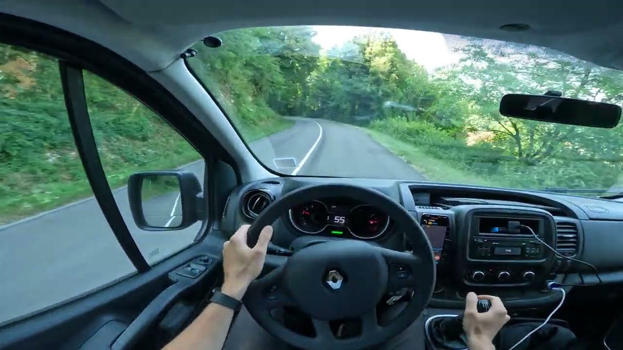 Driving in Country side. Renault Trafic. POV. Summer. Sunny day. France. 4k 60