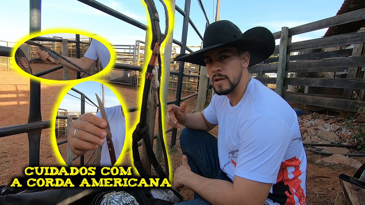 Como LIMPAR a CORDA AMERICANA de montaria em TOUROS #VidaRústica #Manejo #Rodeio