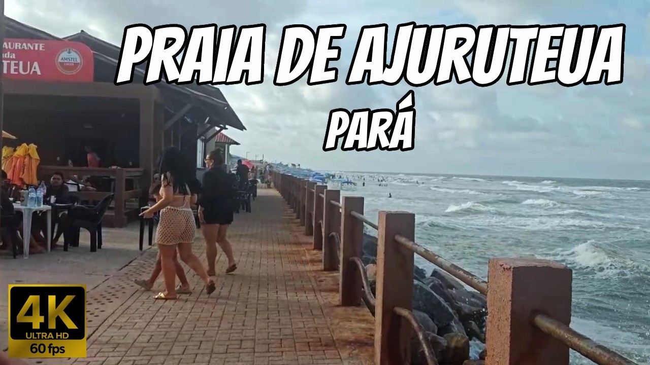 PRAIA DE AJURUTEUA - PARÁ | Andando de ponta a ponta pela praia - POV Walking