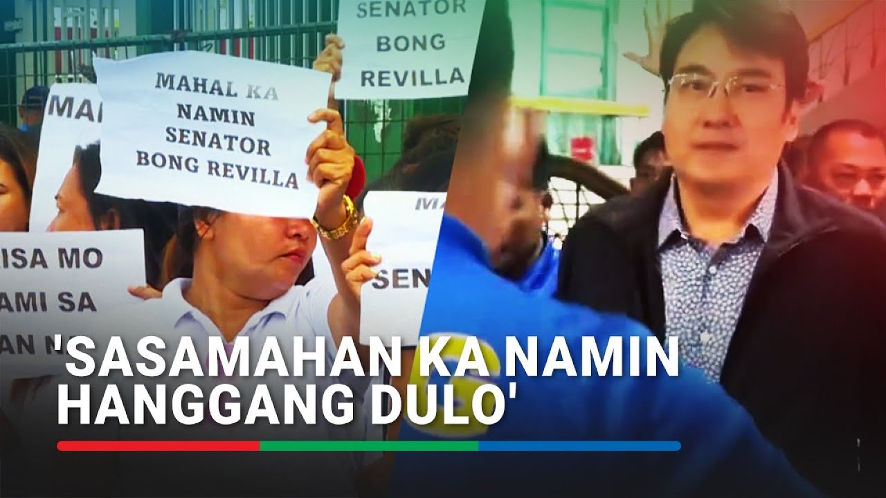 'Wala siyang kasalanan': Mga taga-suporta ni Revilla nagtipon sa labas ng Sandiganbayan