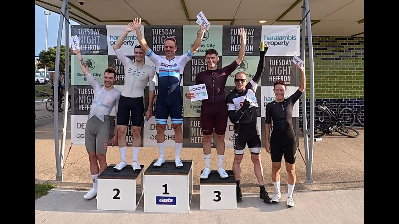 Podium at Tuesday Night Heffron! B-Grade vs A-Grade Chase | 3rd Place Sprint Finish: Round 3