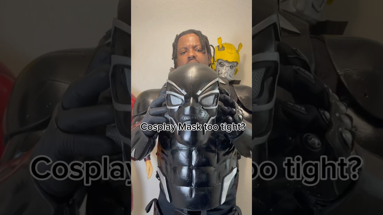 Foam mask too tight? 🥵Added a zipper! #CosplayHacks #DIY #cosplay  #CosplayTips #marvel #propmaking