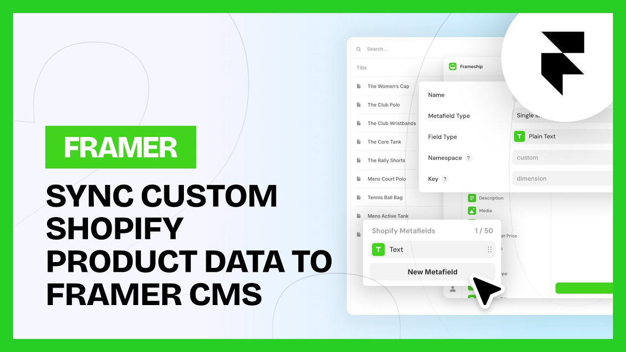 How to Add Shopify Metafields in Framer with Frameship (Tutorial)