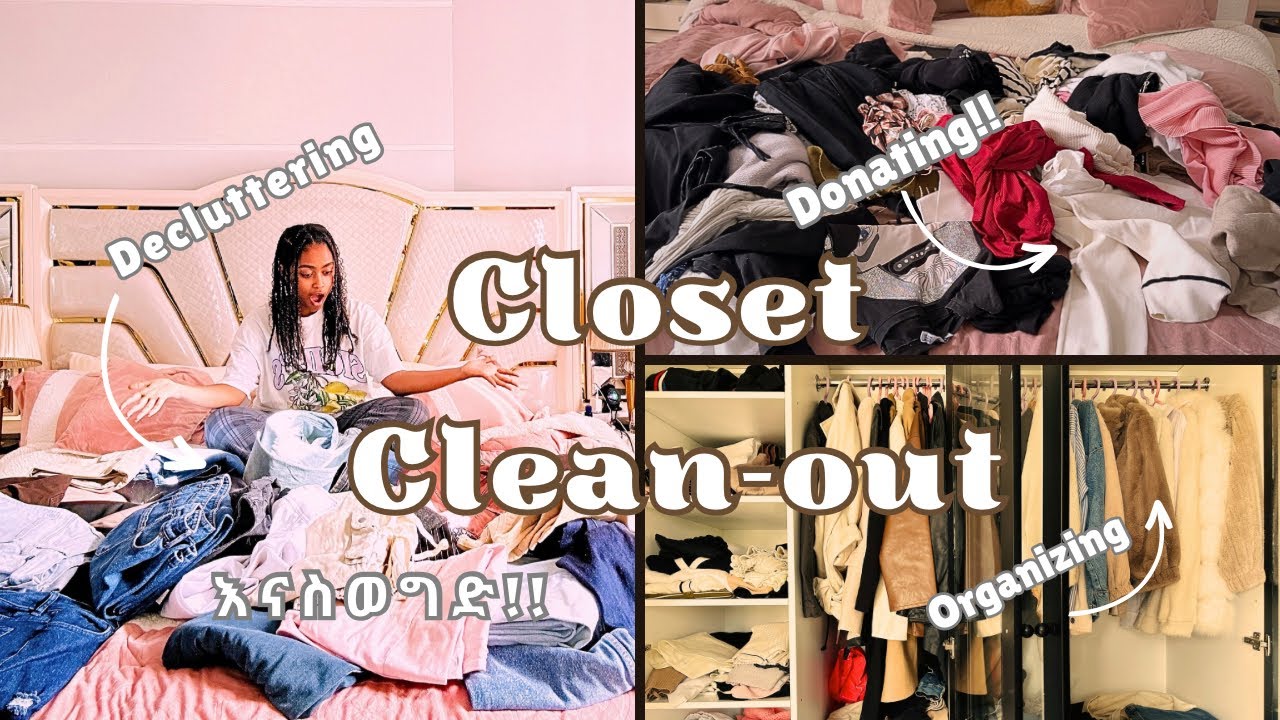 Cleaning out my closet for donation (trying on my clothes and closet organization) * ልብሶቼን አስወገድኩ*