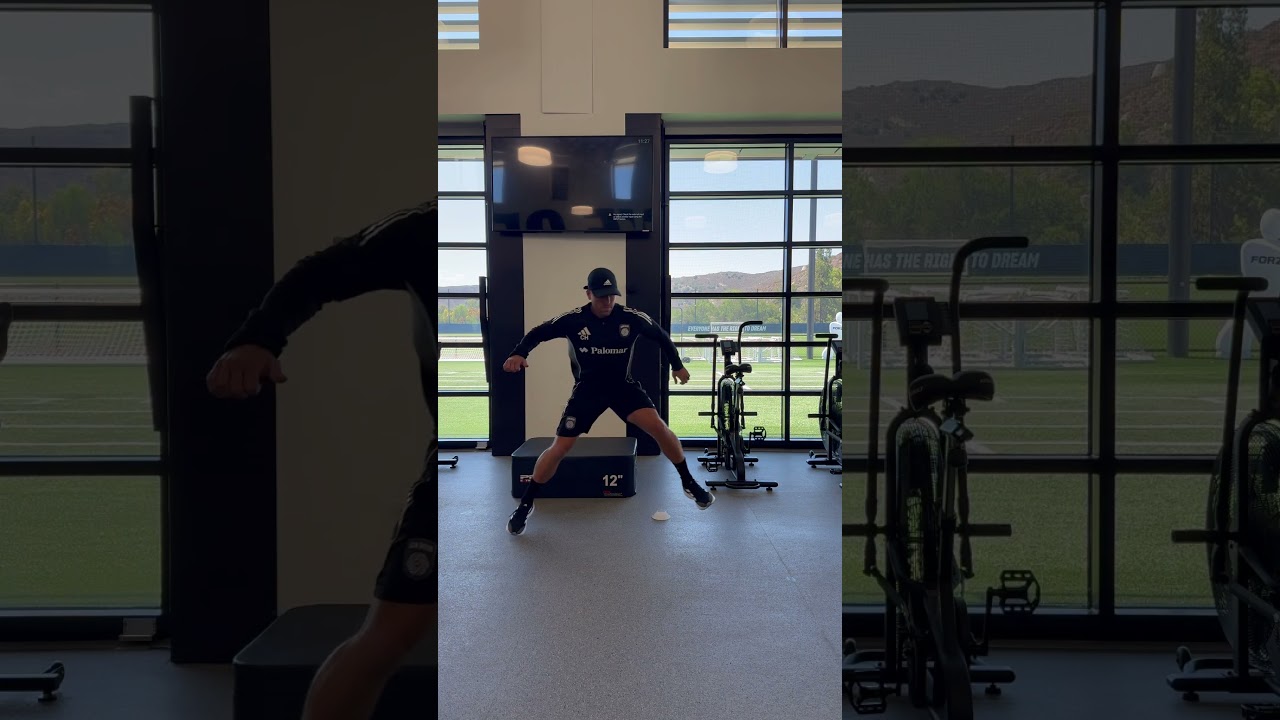 Depth drop to lateral bound (single leg)