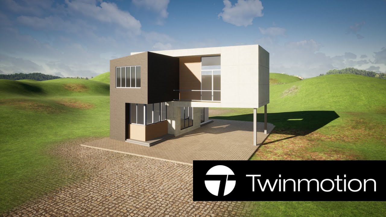 Contexto en Twinmotion, desniveles, fondo, montañas y texturas en el terreno.