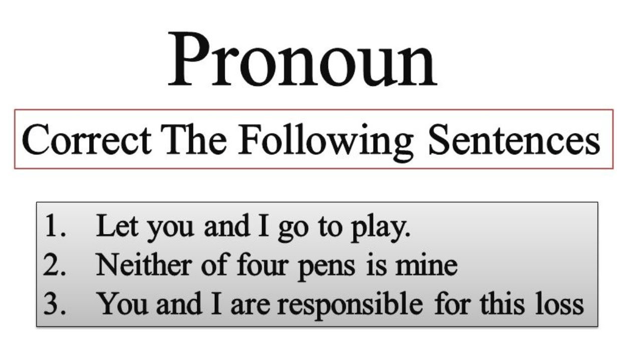 Pronoun - Error Detection | English Grammar Pronoun