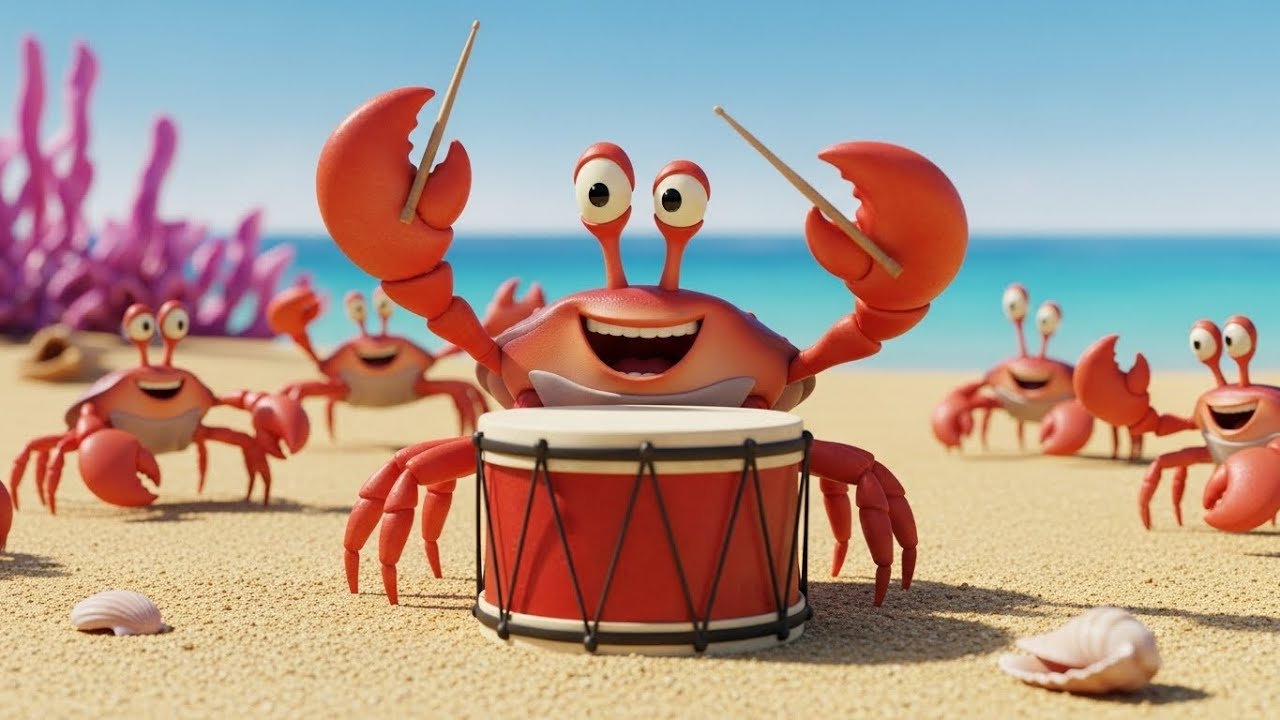 Барабанная вечеринка Крэбби Попа на пляже 🦀🥁🏖️ | Мультфильм для детей и весёлые приключения
