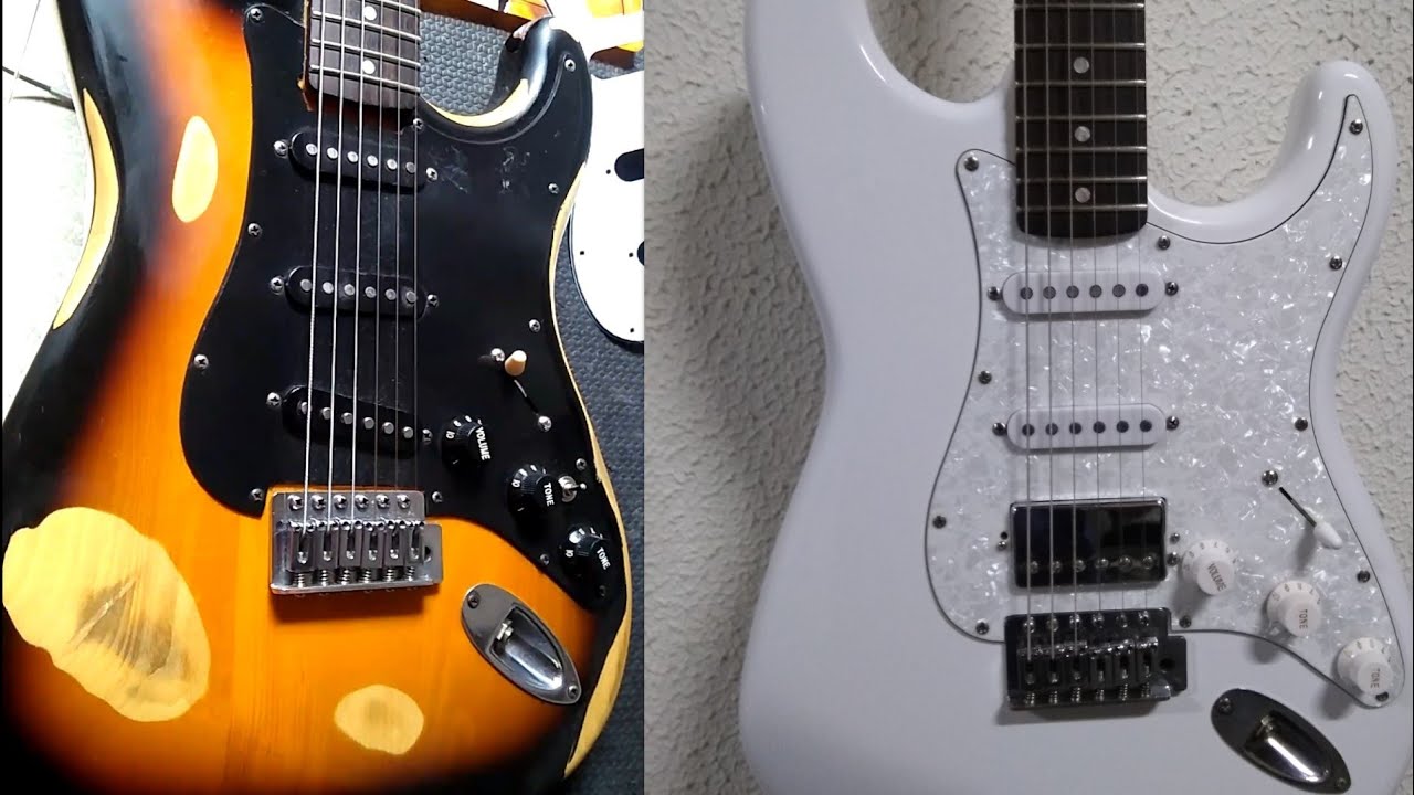 Transformação Guitarra Squier Fender Bullet para B Pina ( Pintura + verniz + captadores )