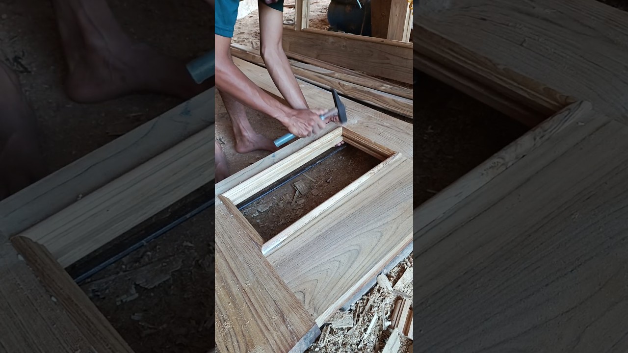 making teak wood doors #doors #woodworking #carpenter