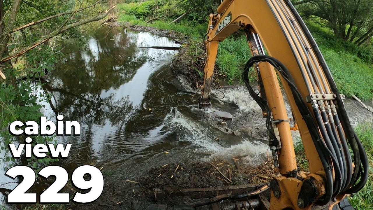 Beaver Dam Removal With Excavator No. 229 - Cabin View
