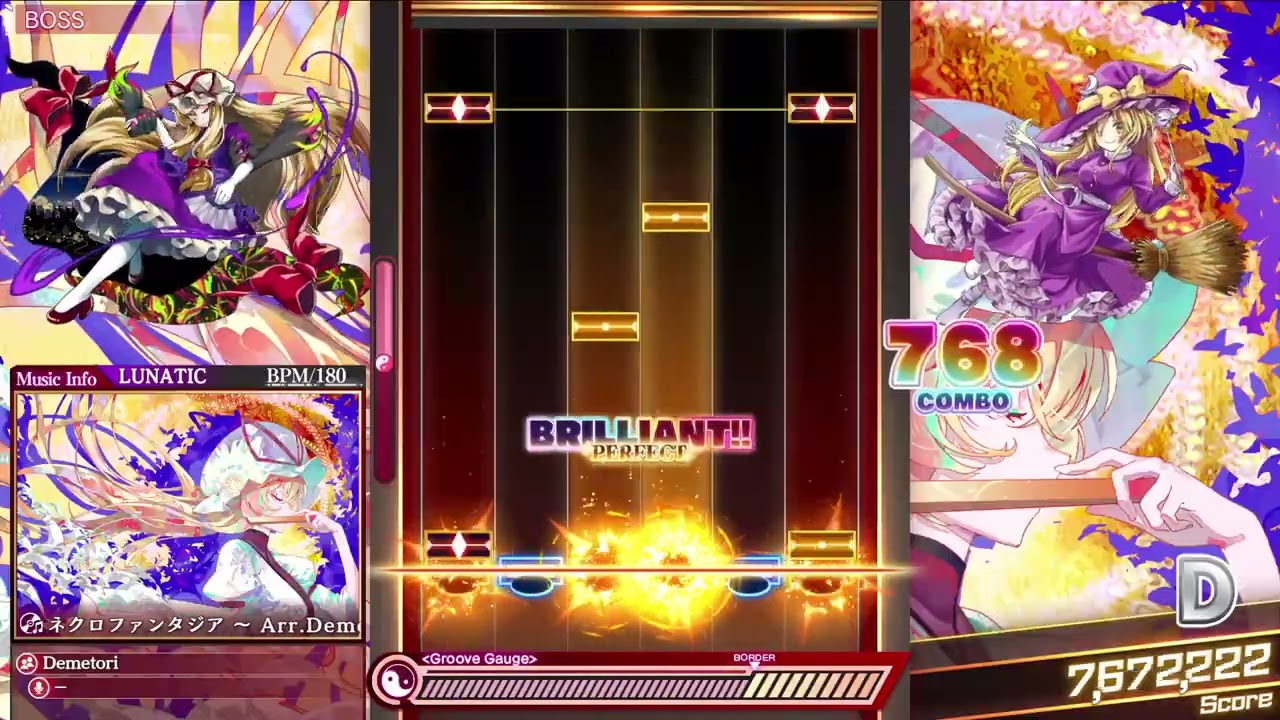 ネクロファンタジア ～ Arr Demetori (LUNATIC) ALL BRILLIANT  東方ダンマクカグラ/ファンタジア・ロスト