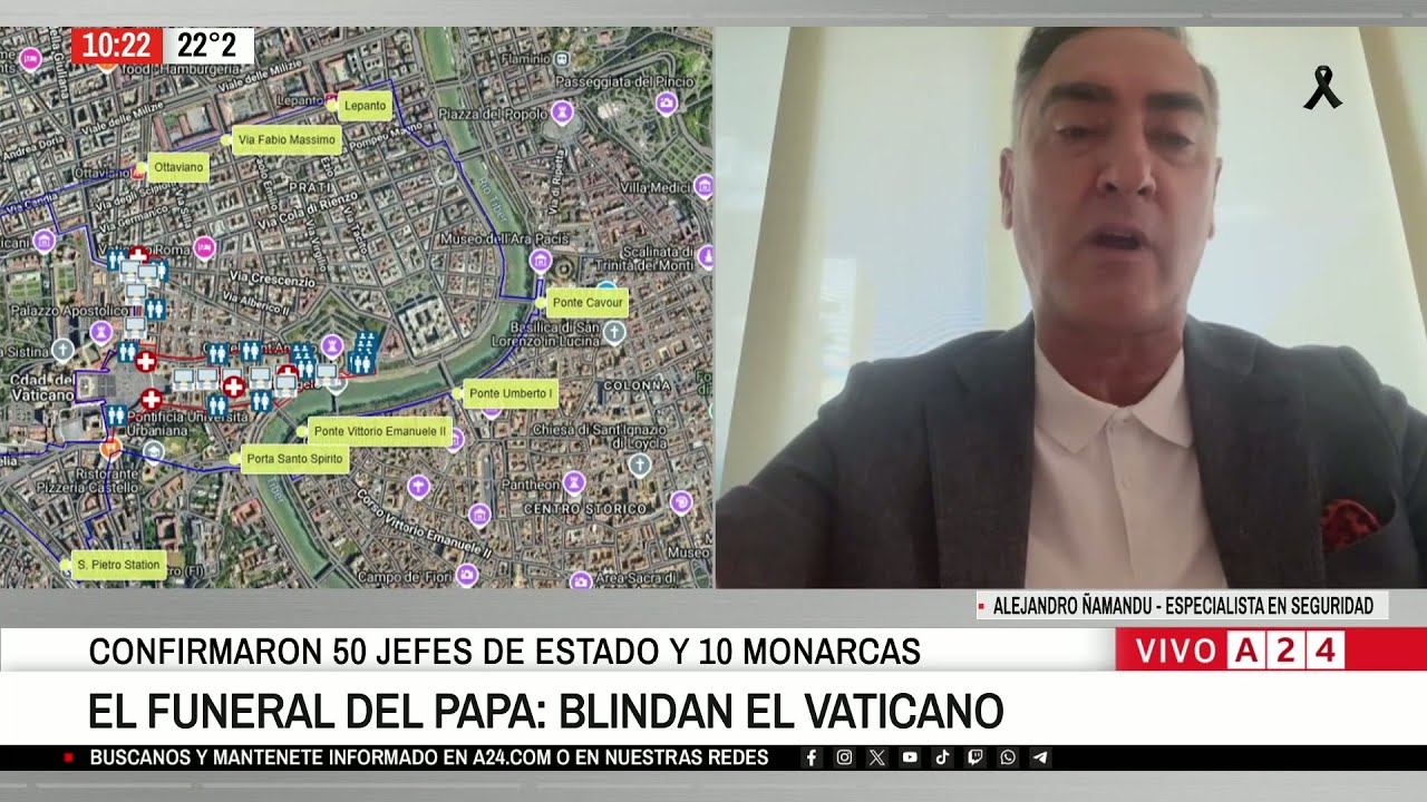 ⚫ MEGAOPERATIVO DE SEGURIDAD DEL GOBIERNO ITALIANO PARA LA DESPEDIDA DEL PAPA FRANCISCO