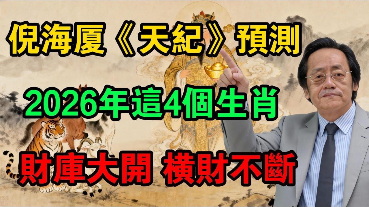 倪海廈《天紀》預測：2026年這4個生肖，財庫大開，橫財不斷！不點開後悔一整年！