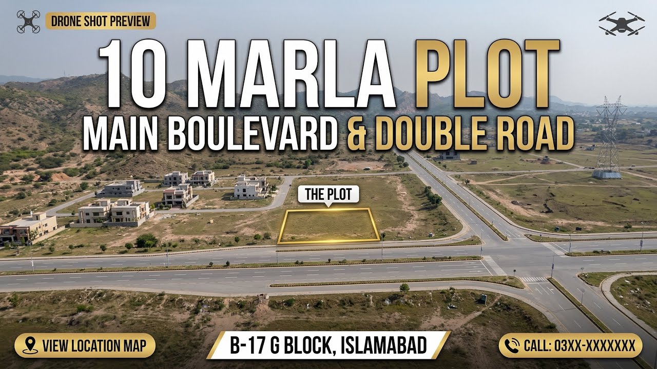10 MARLA Plot For Sale in Top Location of B17 ISLAMABAD Block G 😍 | Main Double Road ka Plot