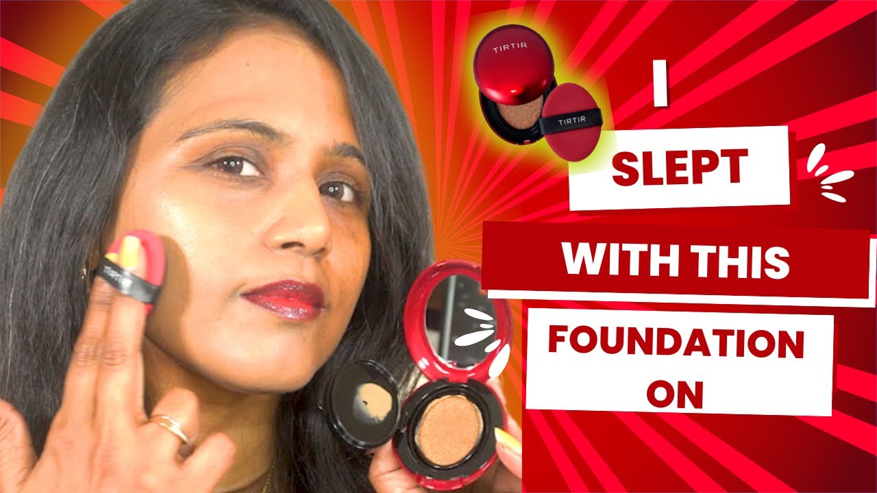 The VIRAL TIR TIR mask fit red cushion foundation ✨❤️| Overnight wear test 😇