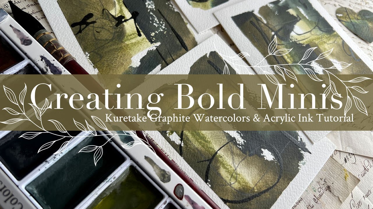 Creating Bold Mini Abstracts: Kuretake Graphite Watercolors & Acrylic Ink Tutorial