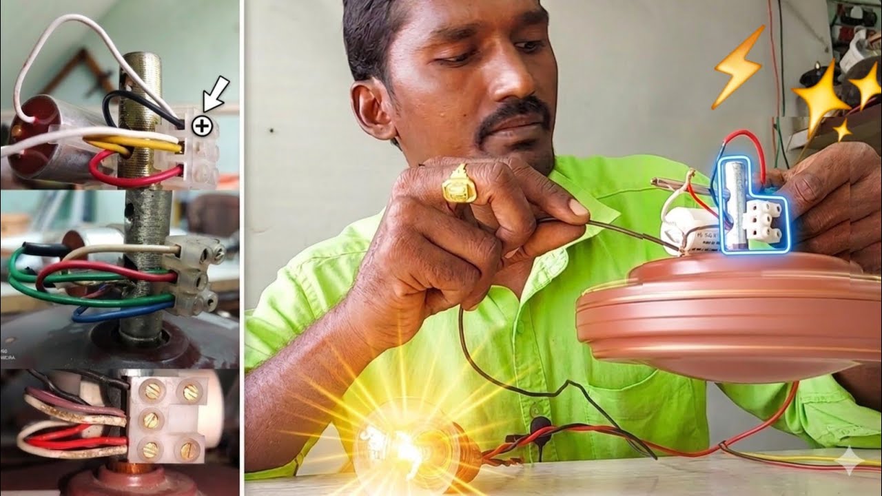 ceiling fan connection | fan connection testing by Electrical Telugu