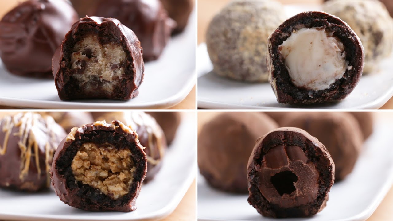 Stuffed Brownie Truffles 4 Ways