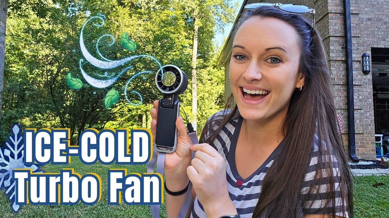 🌬 Portable Handheld Turbo Fan Review | Ice Cooling, Rechargeable & 5 Speed Settings