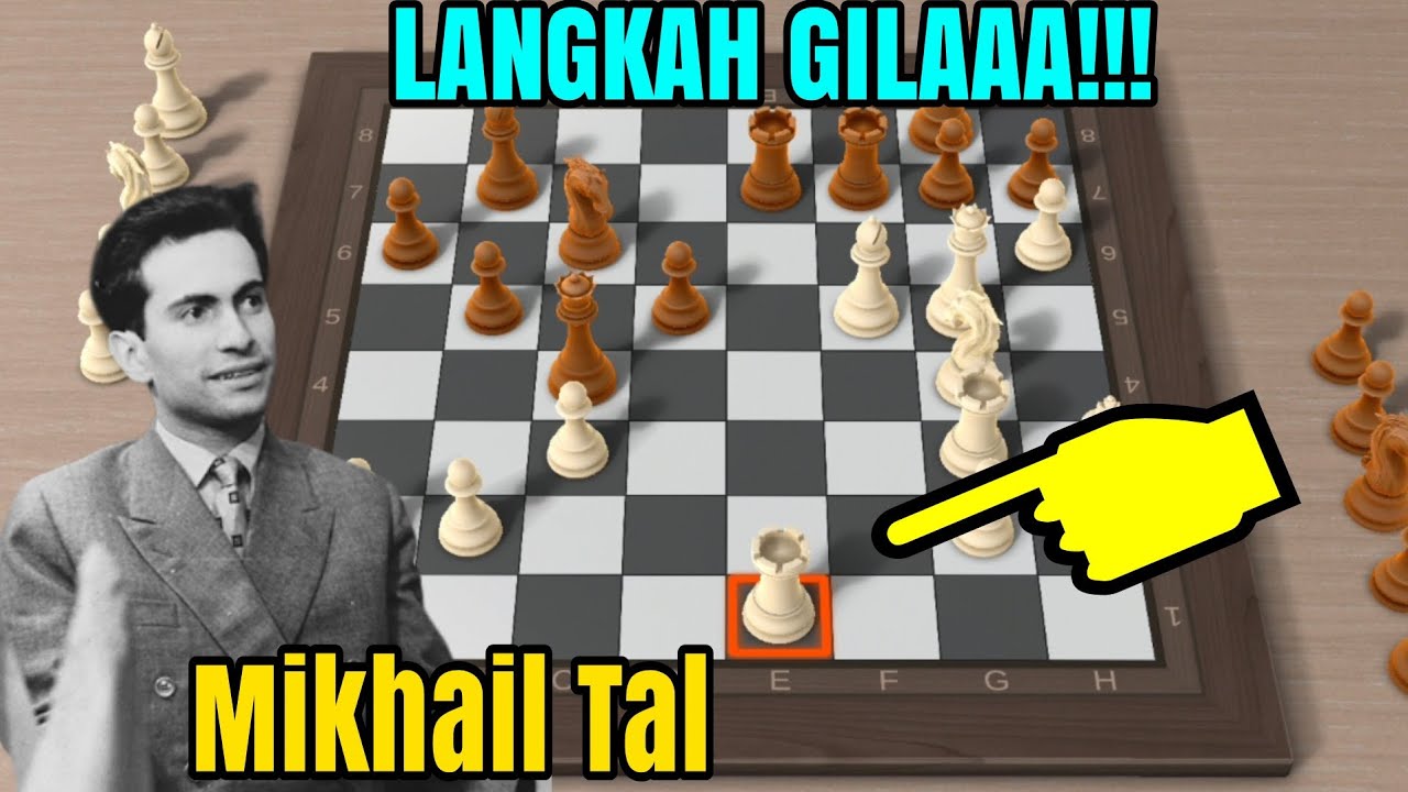 Mikhail tal kembali membuat langkah gilaaa! Tal vs visvaldis 1951