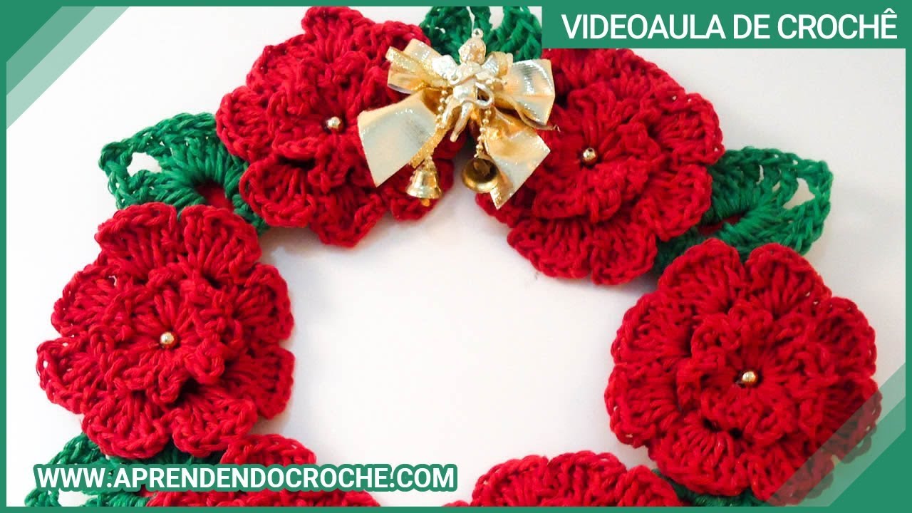 GUIRLANDA DE CROCHÊ NATAL FLORAL