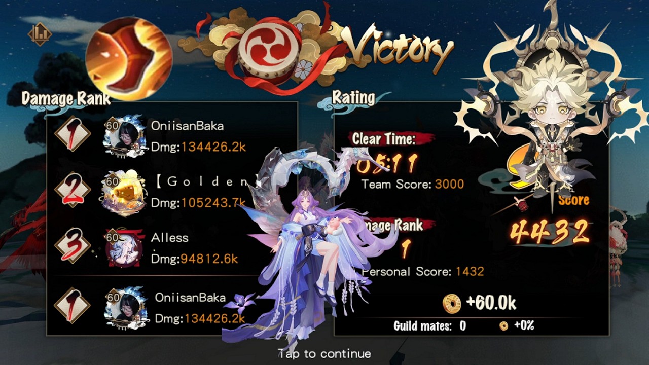 [Onmyoji] Ultra Namazu buff Dash with new SSR Kannazuki and Susano - Power of the Dream Part 2 !!!