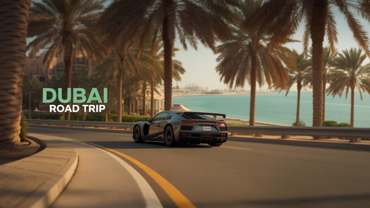 [4K] Dubai Road Trip Palm Jumeirah to Abudhabhi AI AE