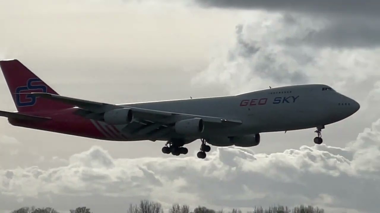 Geo-Sky Boeing 747-200F,  4L-GEO arrives into BHX!