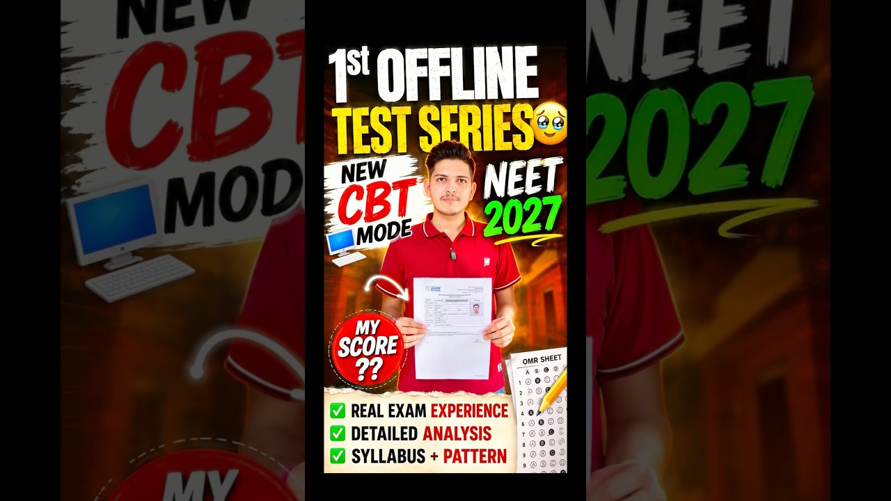 My First Offline Test Series for Neet 2027😱 #neet #neet2027 #motivation #shorts #trending #viral