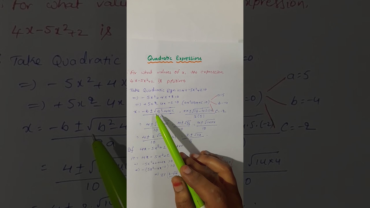 ##InterMaths2A #QuadraticExpressions #Vsaq13