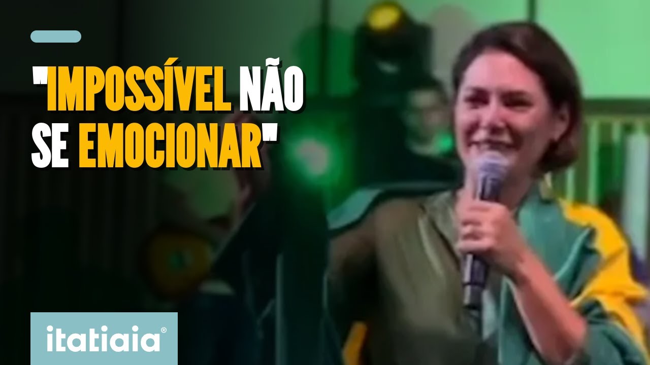 MICHELLE BOLSONARO SE EMOCIONA EM ATO NA AV. PAULISTA